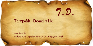 Tirpák Dominik névjegykártya